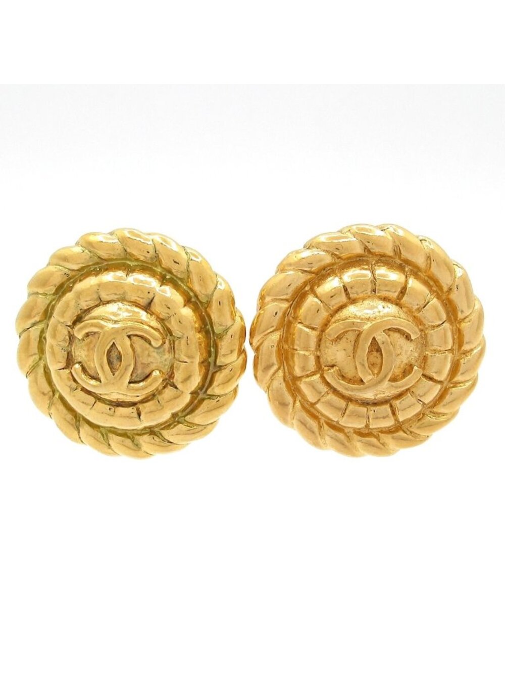 Chanel Earrings CC Logo Gold